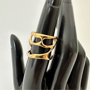 18K Gold Plated Geometric Open Rings